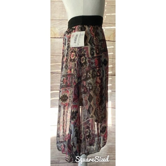 Rare LuLaRoe Lola midi skirt in tribal pattern XXS - Picture 3 of 8